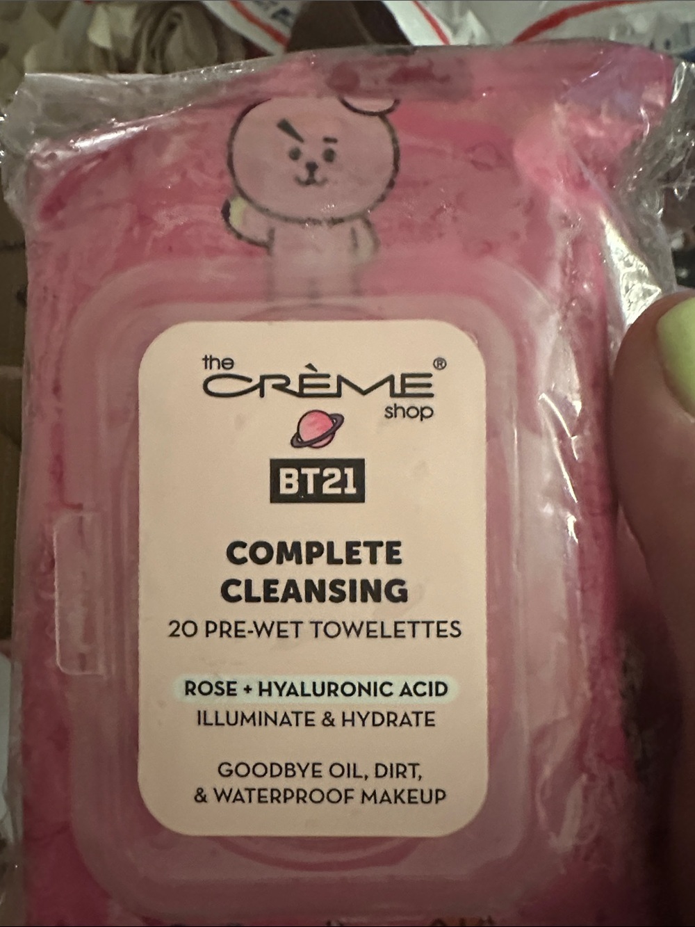 Crème Shop Complete Cleansing Pre-Wet Towelettes - Pink (Rose + Hyaluronic Acid)